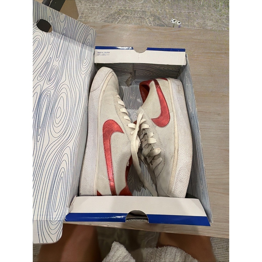 Size 10 - Nike Sb Zoom Bruin x Supreme White 2009 Red Low 363319 161 - Picture 7 of 8